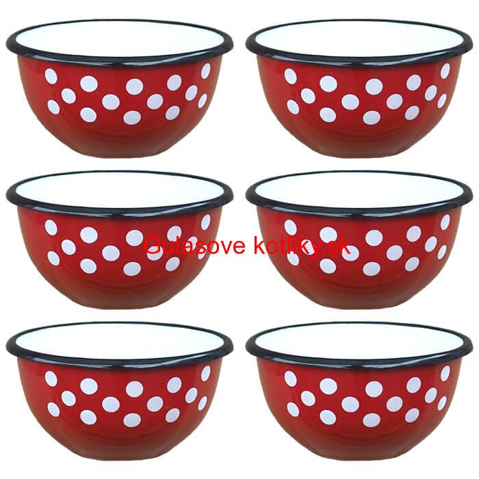 Súprava smaltovaných misiek 18 cm 6 ks