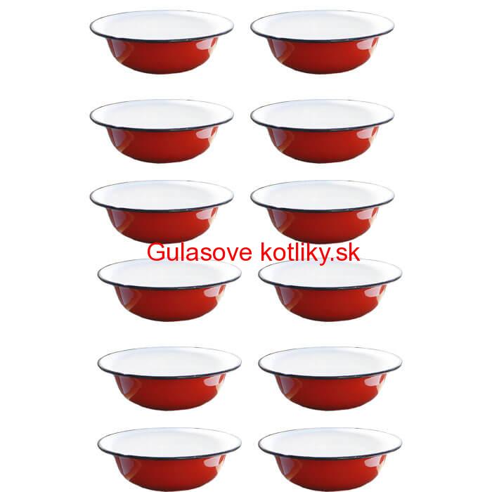 Súprava smaltovaných hlbokých tanierov 20 cm 12 ks