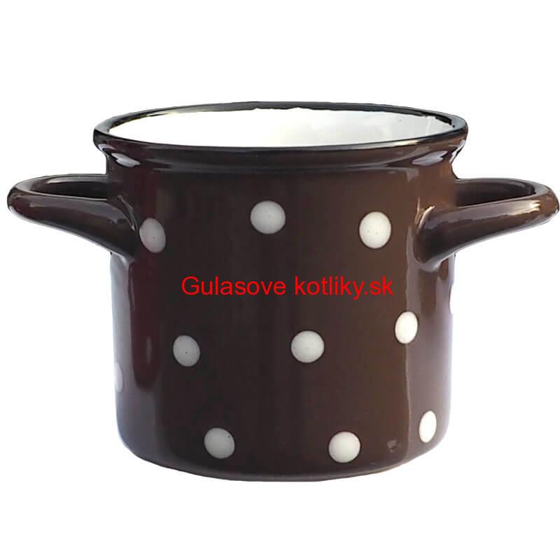 Keramický hrnček na polievku – hnedý DECOR