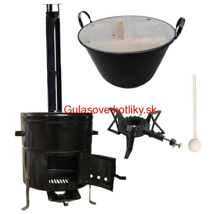 Zabíjačkový smaltovaný kotol 100 L, kovová kotlina 60 cm, horák 7 kW + vareška