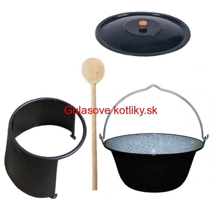 Smaltovaný kotlík 10 L (1,2 mm) + pokrievka + chránič plameňa
