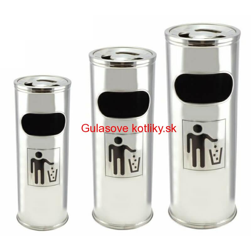 Súprava 3 odpadkových košov INOX 22 cm, 24 cm, 26 cm