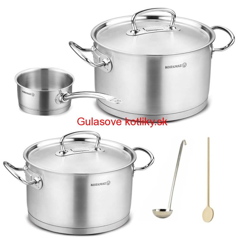 Sada nerezových hrncov s pokrievkou + rajnica 2 + 1 ks 6 L, 10 L, 2,8 L