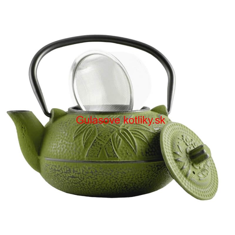 Liatinový čajník 600 ml zelený