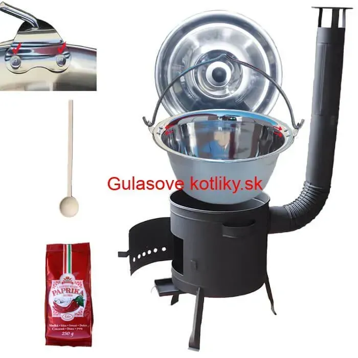 Nerezový kotlík 20 L (1,2 mm) INOX + hrubostenná (1,5 mm) žiaruvzdorná kotlina BALKY STRONG 42 PLUS 600