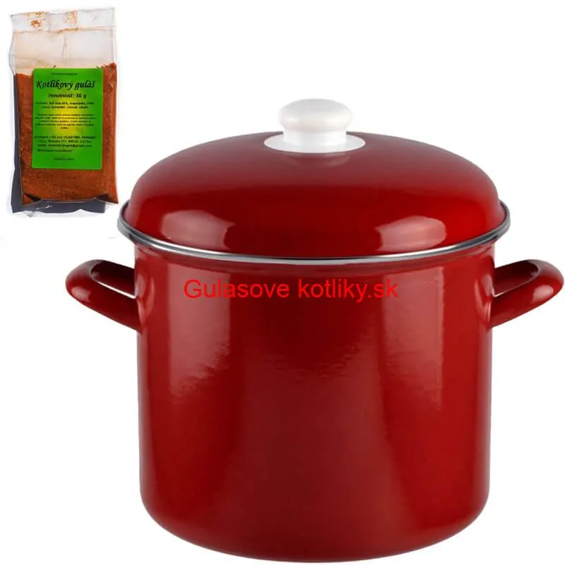 Smaltovaný hrniec s pokrievkou 4 L červený + pikantná zmes korenia 50 g Kotlíkový guláš