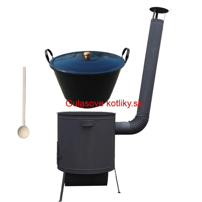 Smaltovaný kotol 70 L na zabíjačku + žiaruvzdorná kotlina 53 PLUS 600 4 MM + vareška