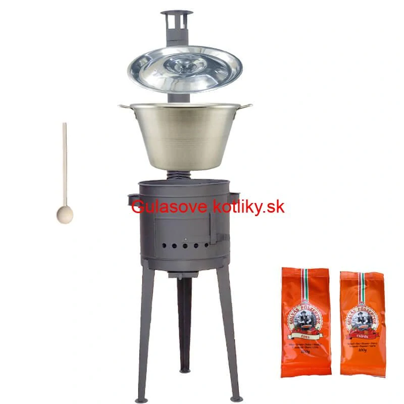 Nerezový kotol 40 L + vysoká kotlina 47 cm (2,0 mm) HODO Plus 600 + paprikové korenie na guláš