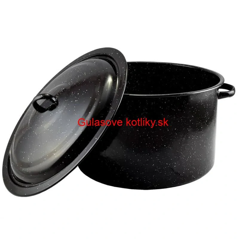 Smaltovaný hrniec s pokrievkou 20 L BLACK