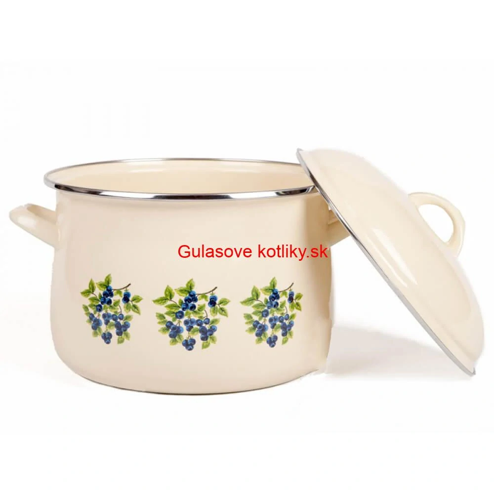 Smaltovaný hrniec s kvetinovým vzorom – Trnky 3 l + pokrievka