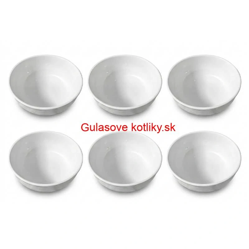 Set 6 ks: Prémiové biele misky s kamennou štruktúrou (750 ml)