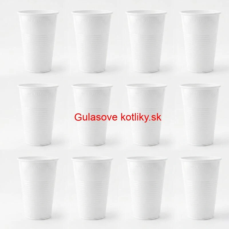 Jednorazový plastový biely pohár na studený nápoj 300 ml – 12 ks