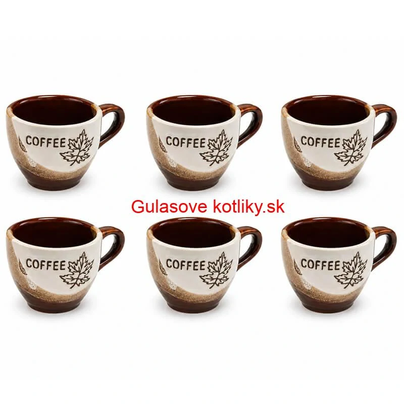 Súprava keramických pohárov na kávu 100 ml 6 ks