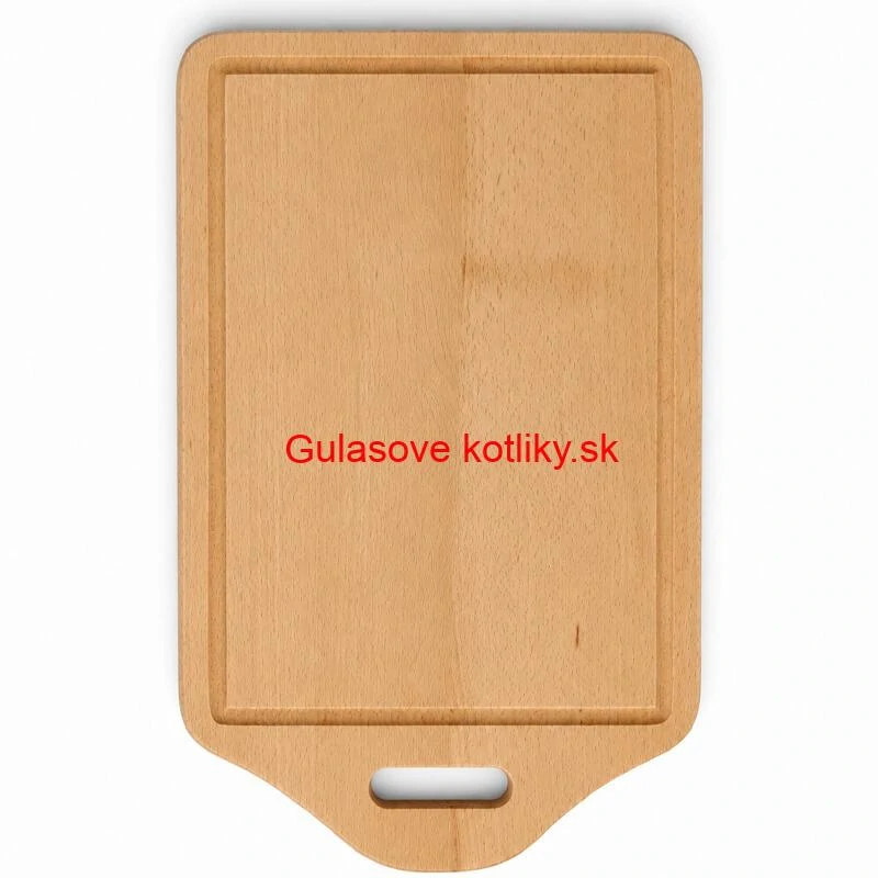 Drevená doska na krájanie s rukoväťou 40×25 cm — tvar štítu