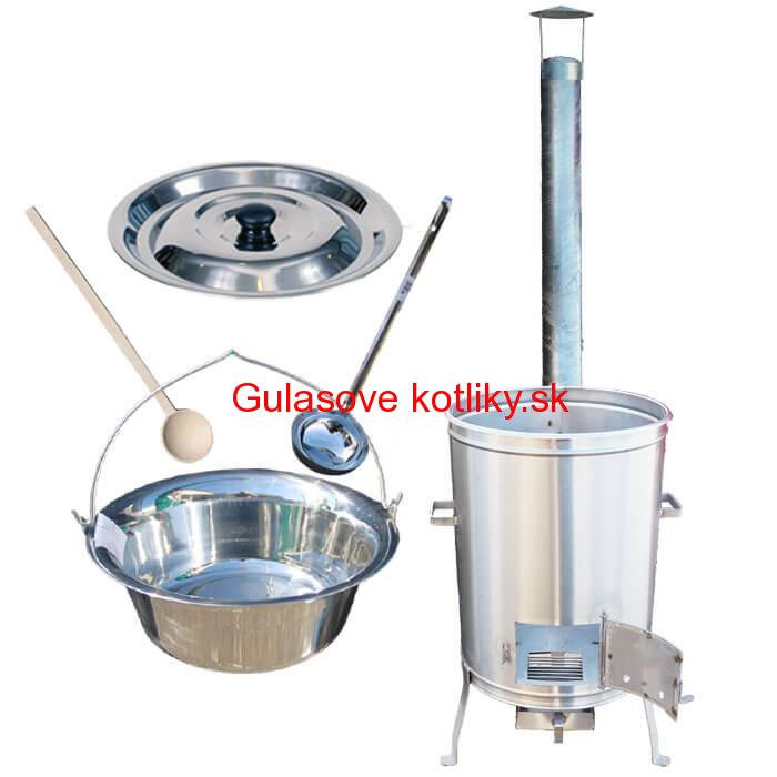 Antikorový kotlík 15 L (1,2 mm) + nerezová kotlina 36 cm + vareška a naberačka LUX