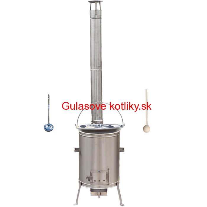 Nerezový kotlík 20 L (1,5 mm) + nerezová kotlina 42 cm + vareška a naberačka LUX