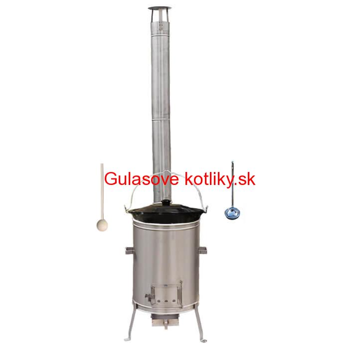 Smaltovaný kotlík 20 L (1,2 mm) + nerezová kotlina 42 cm + vareška a naberačka LUX