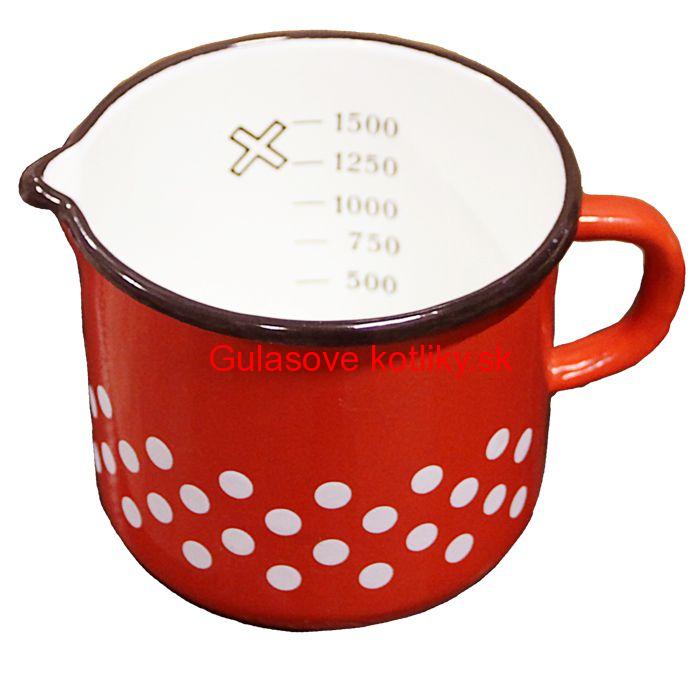 Smaltovaný hrnček 1,5 L (bodky)