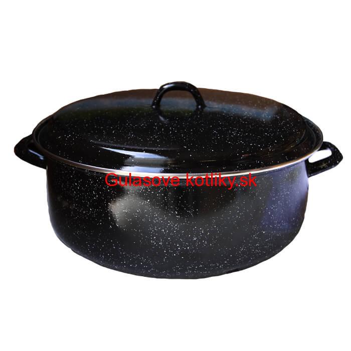 Smaltovaný čierny kastról 13 L