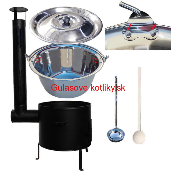 Smaltovaný kotlíkový set 31 cm + zosilnený nerezový kotlík 10 L