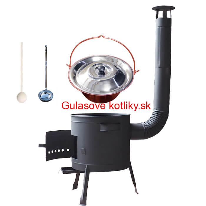 Medený kotlík 14 L (1,2 mm) + žiar. kotlina 36 cm PLUS 600