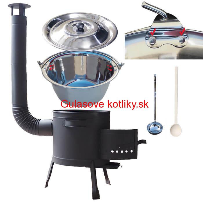 Zosilnený nerezový kotlík 20 L (0,8 mm) + nízka kotlina 42 cm PLUS 600