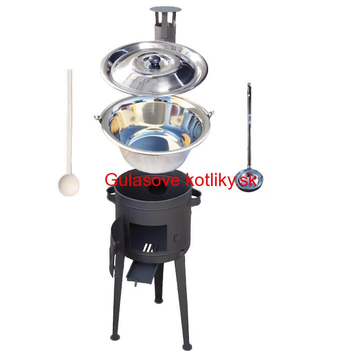 Kotlíkový gulášový set 36 PLUS 600 + nerezový kotlík 14 L (0,8 mm)