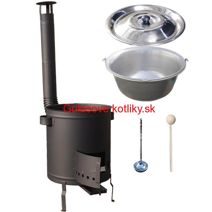 Nerezový kotlík 20 L (1,5 mm) + hrubostenná (1,5 mm) a žiaruvzdorná kotlina 42 PLUS 600