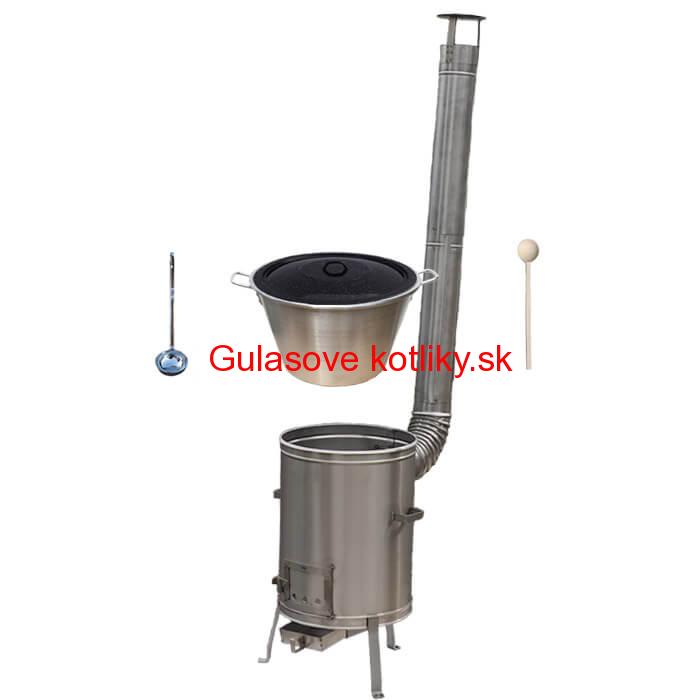 Nerezový kotol 40 L (1,2 mm) + nerezová kotlina 45 cm + vareška LUX