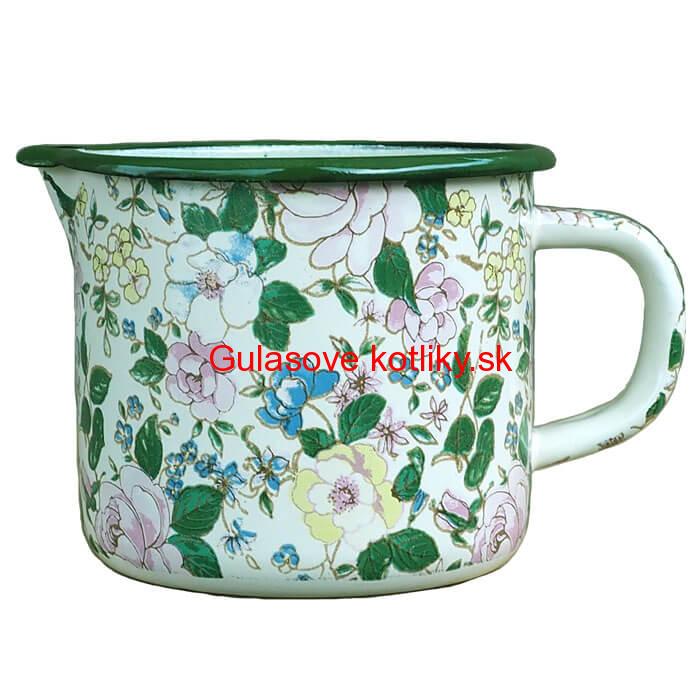 Smaltovaný hrnček s výlevkou 1 L DECOR