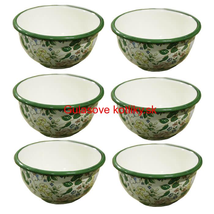 Súprava smaltovaných misiek 13 cm 6 ks DECOR
