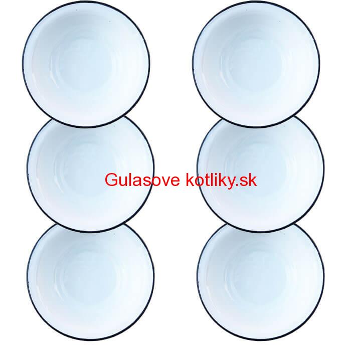 Súprava smaltovaných hlbokých tanierov 20 cm 6 ks
