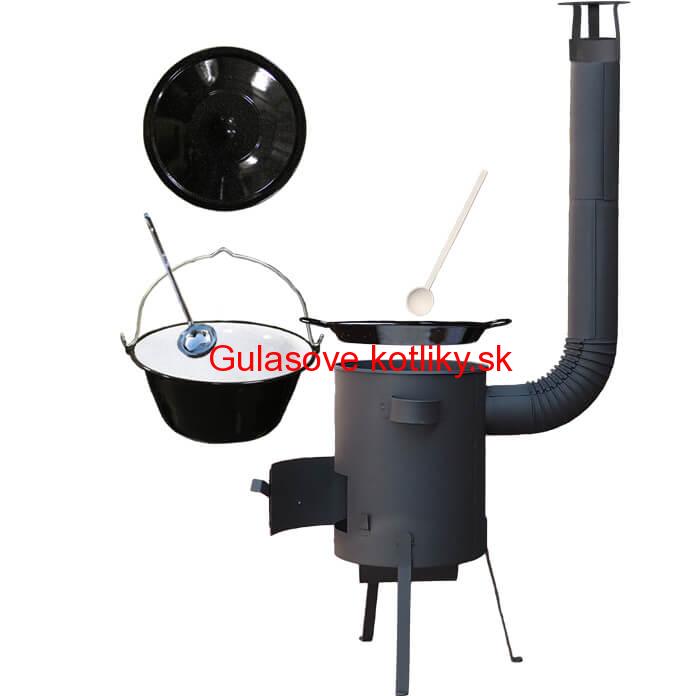 Smaltovaný kotlík 13 L + Paella panvica 38 cm + žiaruvzdorná kotlina 36 PLUS 600 4 MM