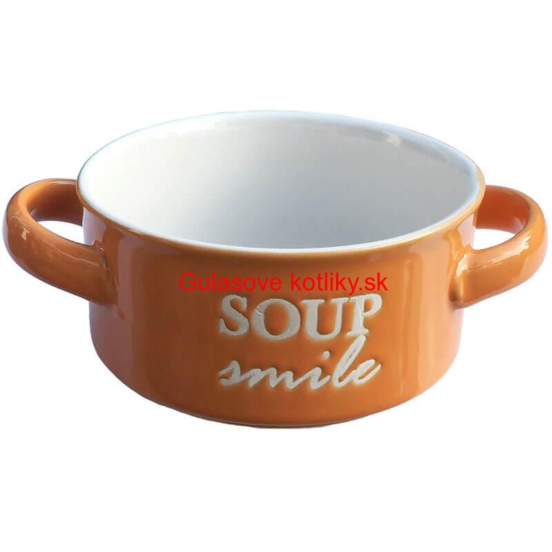 Keramická miska na polievku – oranžová SOUP