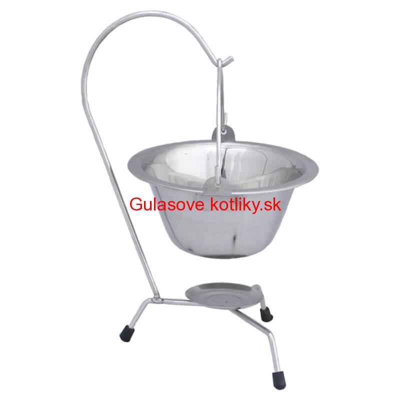 Servírovací kotlík na guláš nerezový 0,8 l + stojan