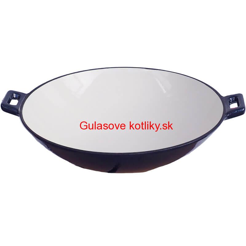 Liatinový wok – smaltovaný povrch 37 cm