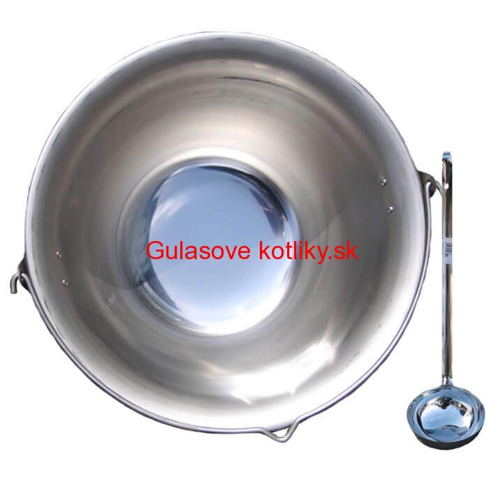Nerezový kotlík na guláš 15 L (1,5 mm) + antikórová naberačka