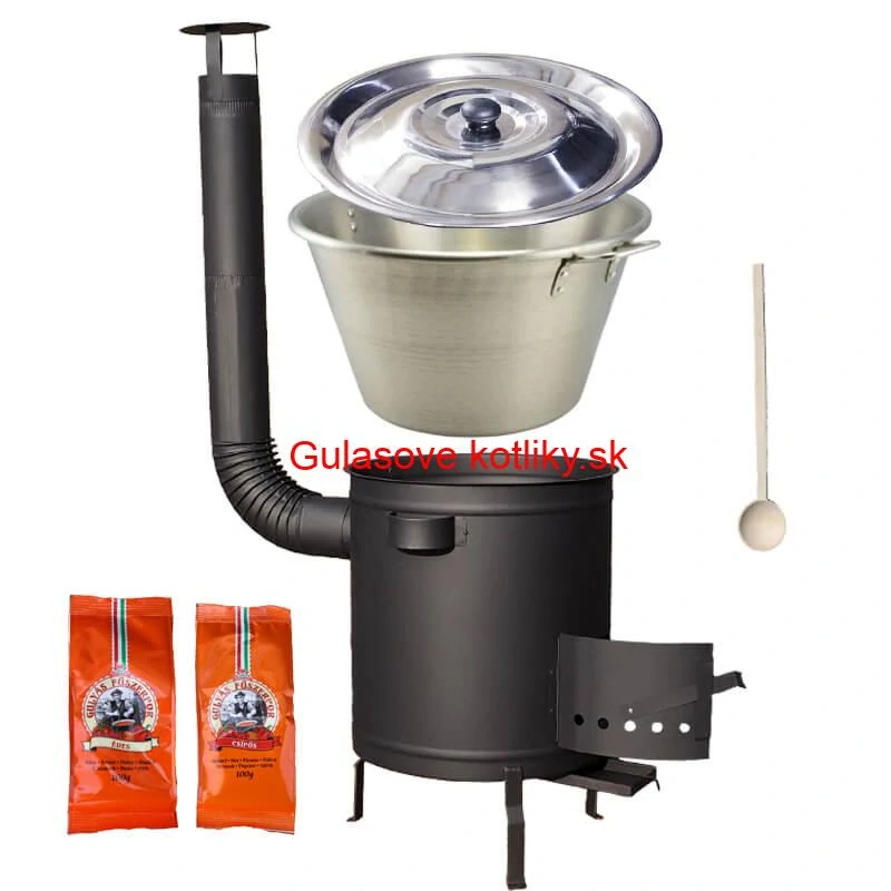 Nerezový kotol 40 L + Hrubostenná kotlina 45 cm (1,5 mm) STRONG Plus 600 + paprikové korenie na guláš