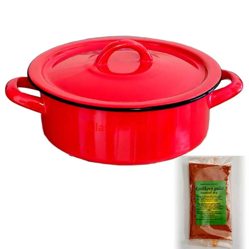 Smaltovaný kastról s pokrievkou COMBI 2 l + korenie na kotlíkový guláš 50 g
