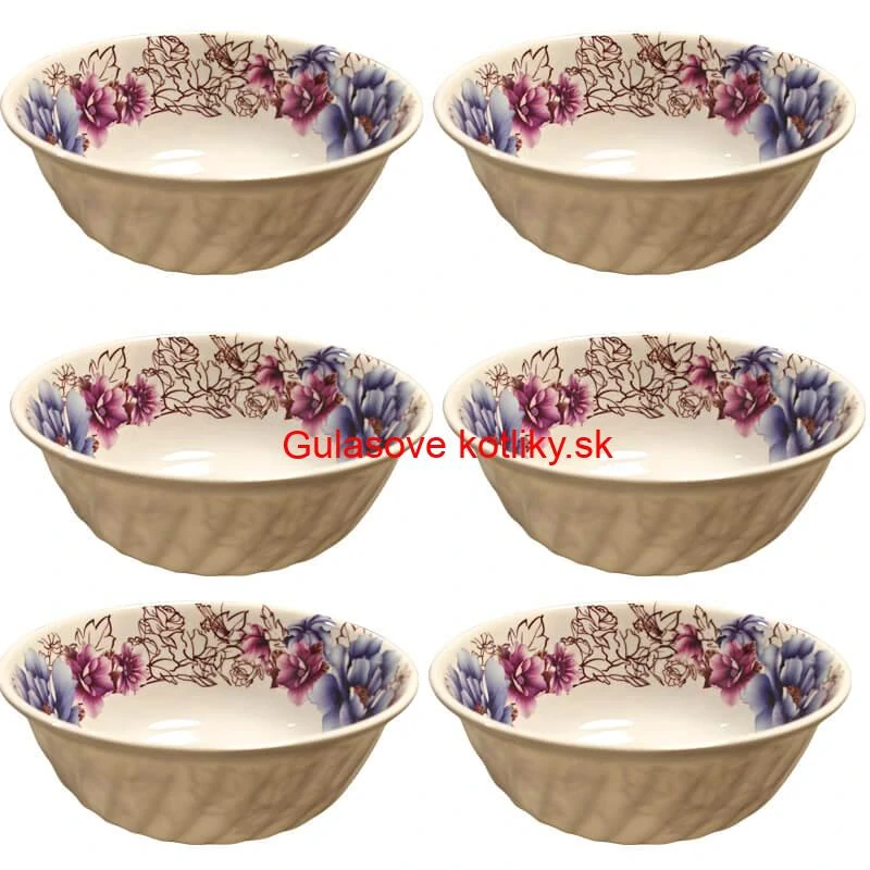 Plastová miska s kvetinovým vzorom (750 ml) – teraz v sade 6 kusov!