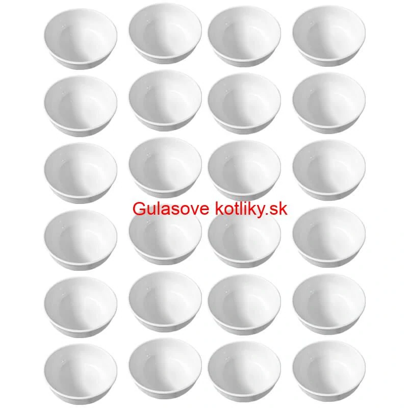Set 24 ks: Prémiové biele misky s kamennou štruktúrou (750 ml)