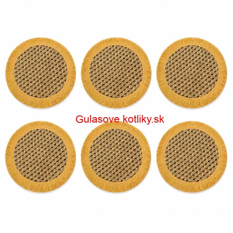Prírodné podložky pod tanier so strapcami 37 cm, 6 ks