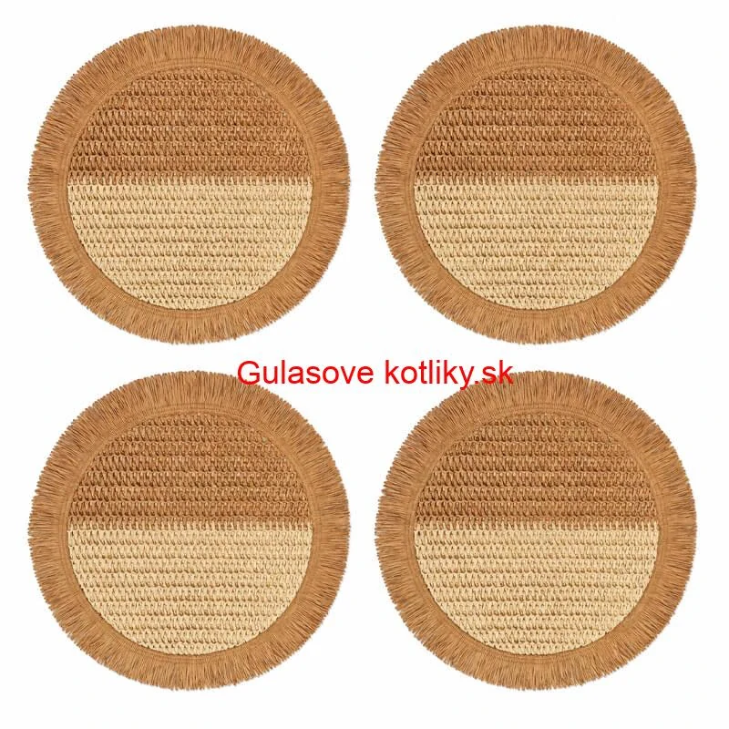 Prírodné podložky pod tanier so strapcami 37 cm, 4 ks