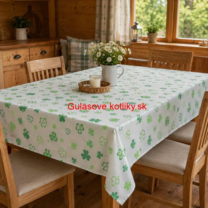 Umývateľný PEVA obrus Štvorlístky 137 × 183 cm