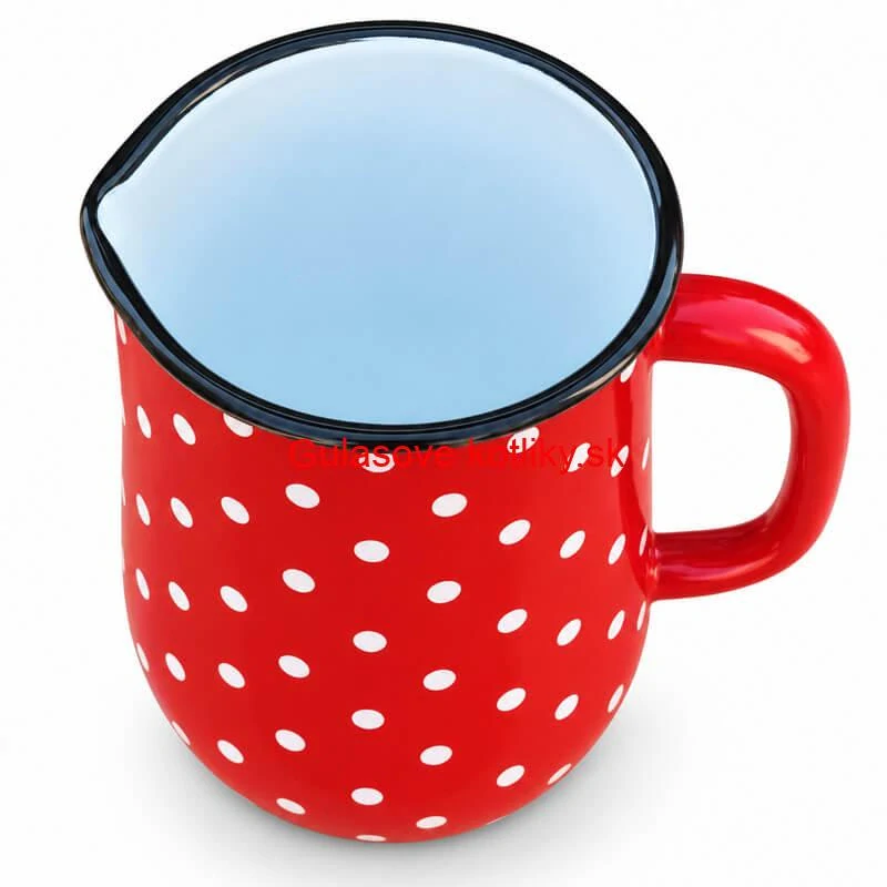 Bodkovaný smaltovaný džbán 2,5 l – červený