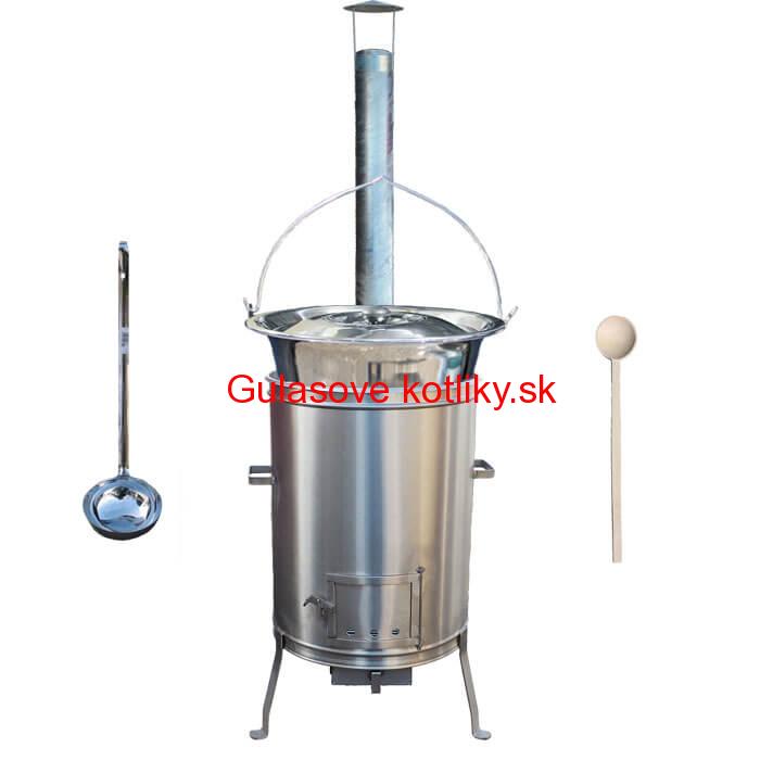 Antikorový kotlík 15 L (1,2 mm) + nerezová kotlina 36 cm + vareška a naberačka LUX