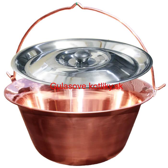 Medený kotlík 14 L + antikorová pokrievka