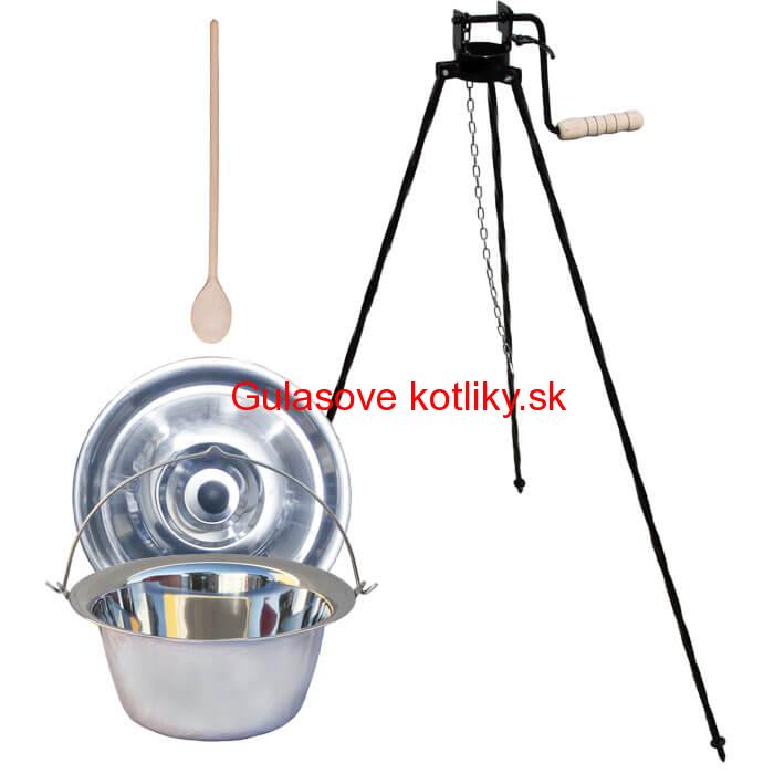 Antikorový kotlík 10 L (1,2 mm) + stojan s kladkou VAR