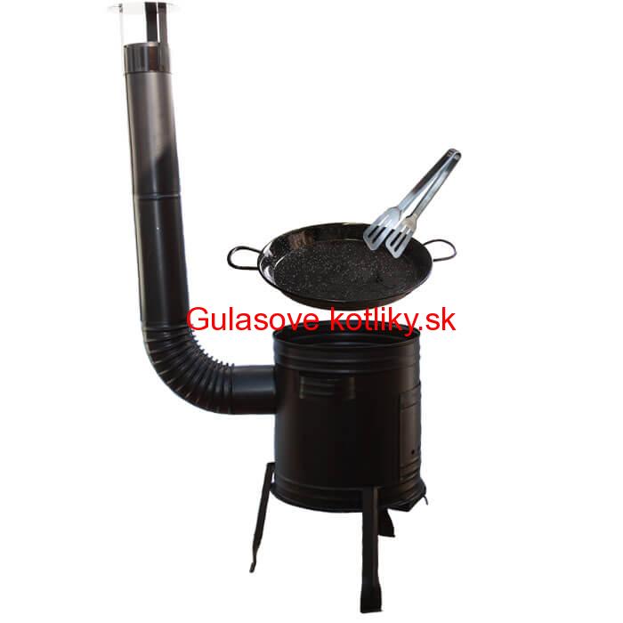 Paella smaltovaná panvica 38 cm + Kotlina 36 cm a obracačka na mäso Party