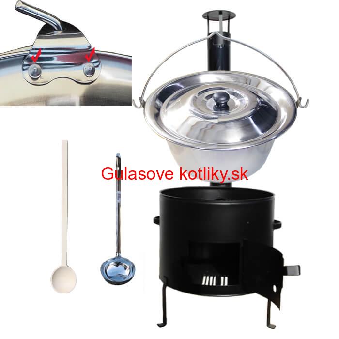 Smaltovaný kotlíkový set 31 cm + zosilnený nerezový kotlík 10 L